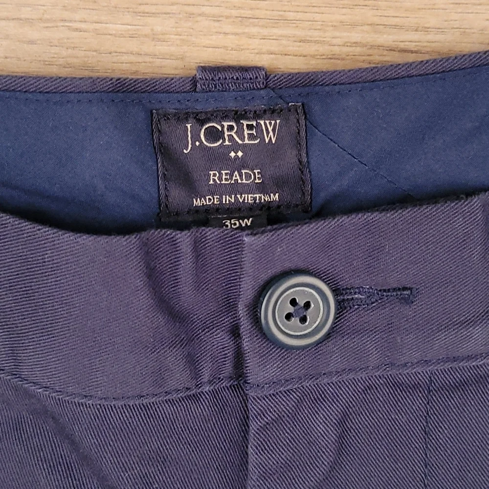 J CREW Reade Dark Navy Solid Pattern Sz 35 Mens Casual‎ Flat Front Shorts NEW